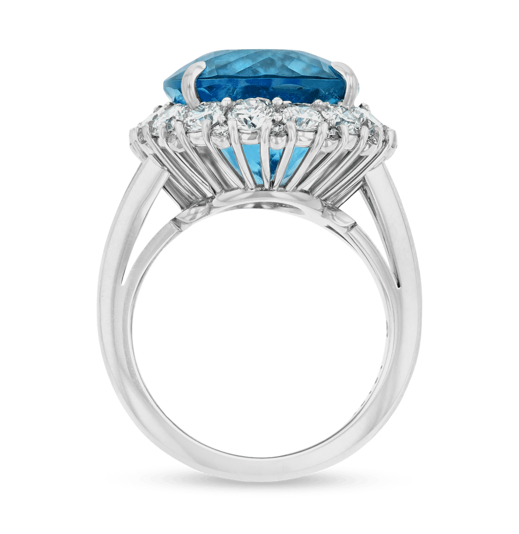 Untreated Brazilian Paraiba Tourmaline Ring, 13.24 Carats