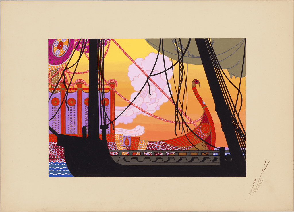 Décor pour La Princesse Lointaine by Erté