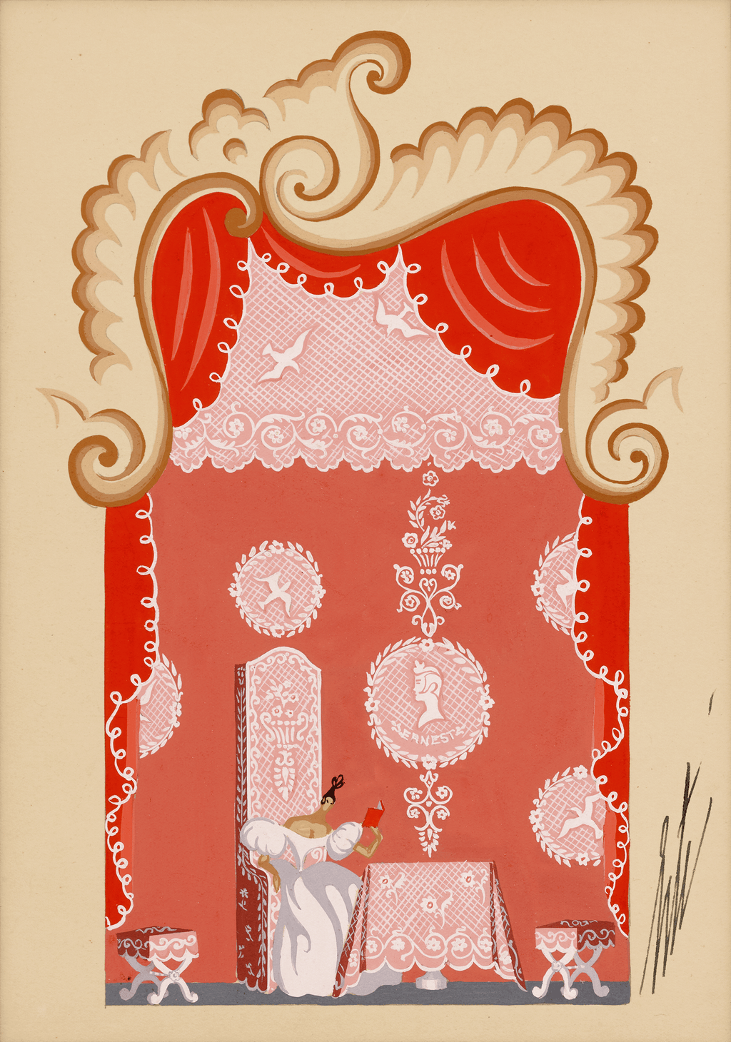 Etude de décor, Don Pasquale by Erté