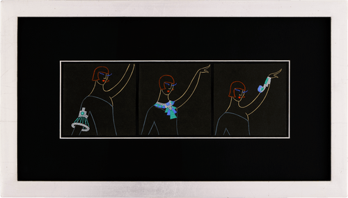 Bijoux lumineux avec un col by Erté