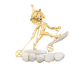 Ruser Baroque Pearl Skiier Brooch