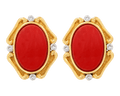 Coral and Diamond Earrings