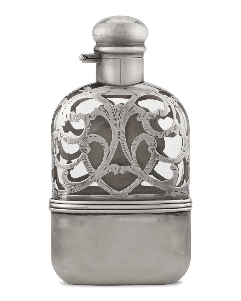 Sterling Silver and Glass Flask
