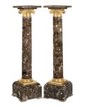 Neoclassical Breccia Marble and Ormolu Pedestals