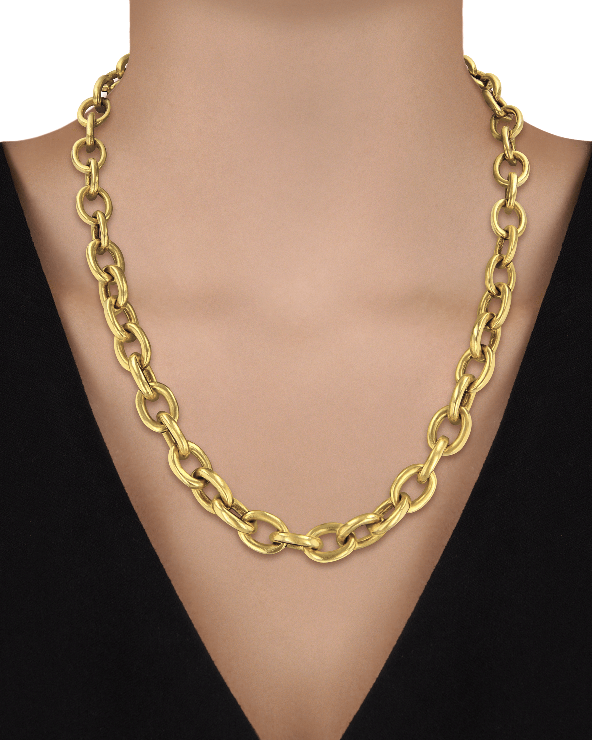 Gold, Ruby and Diamond Link Necklace