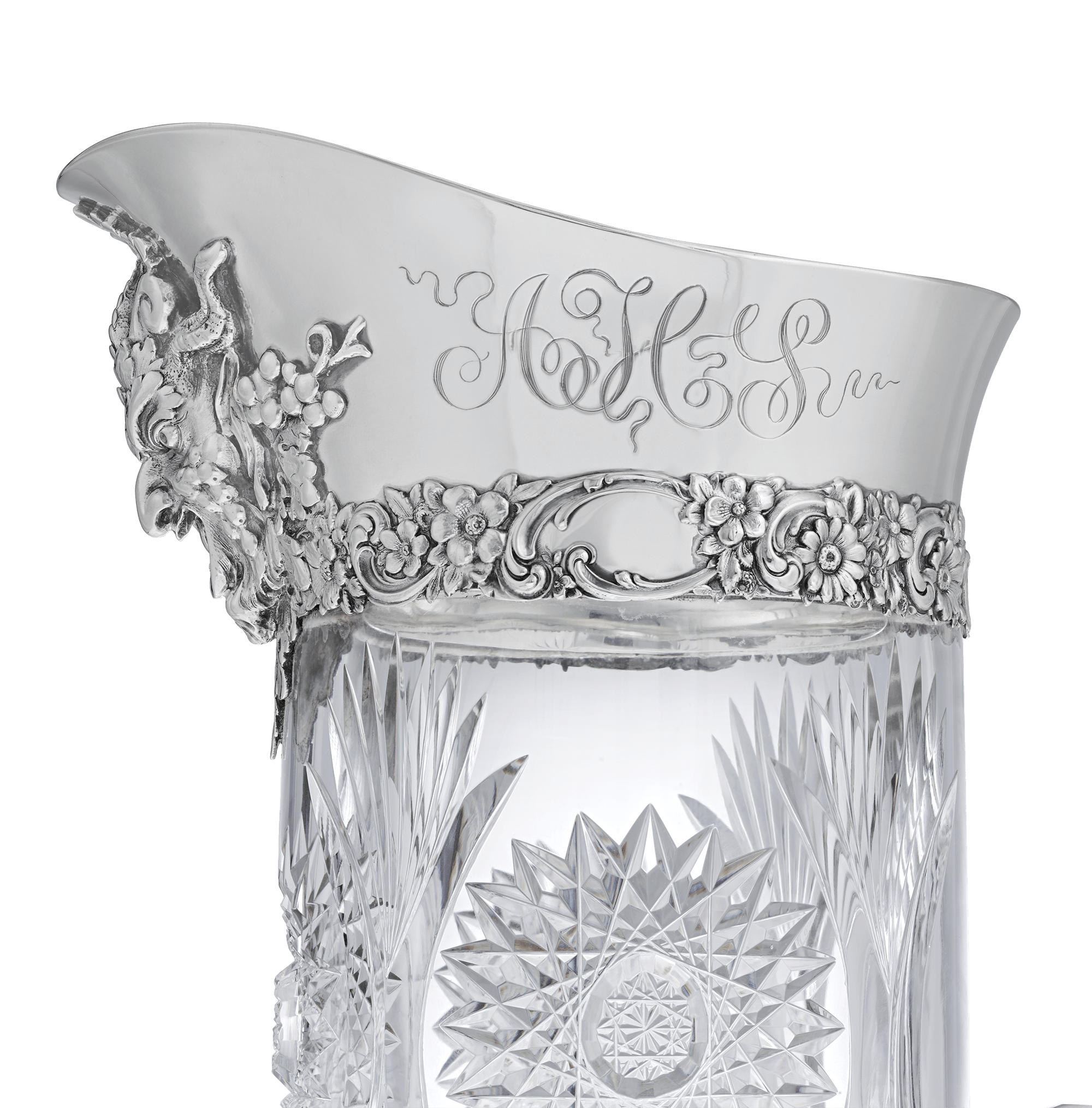 Tiffany & Co. Silver and Cut Glass Pitcher