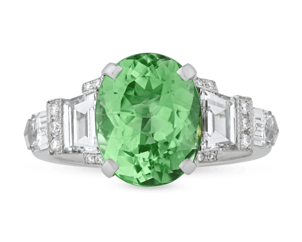 Raymond Yard Unheated Green Paraiba Ring, 3.65 Carats
