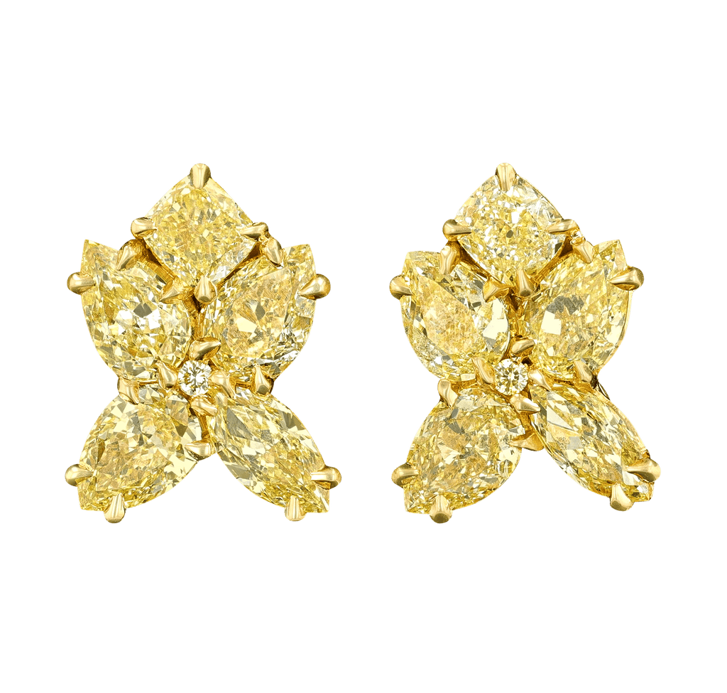 Fancy Yellow Diamond Earrings, 5.50 Carats