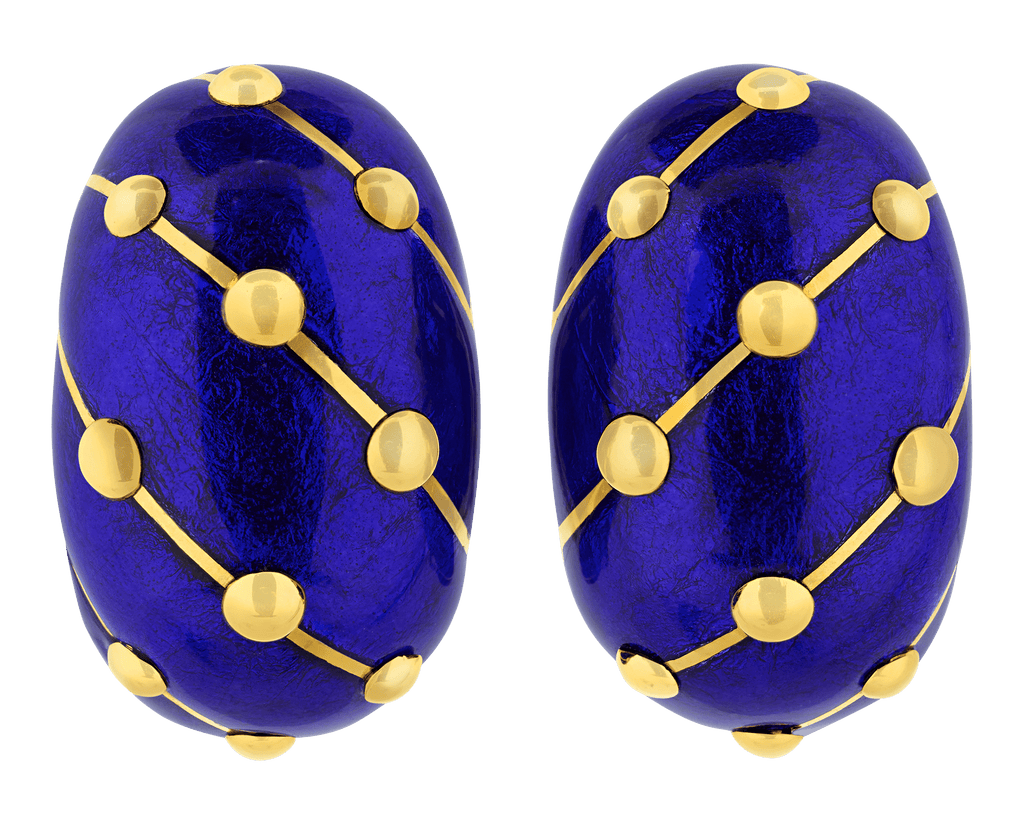 Tiffany & Co. Blue Enamel Earrings by Jean Schlumberger