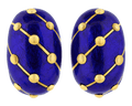 Tiffany & Co. Blue Enamel Earrings by Jean Schlumberger