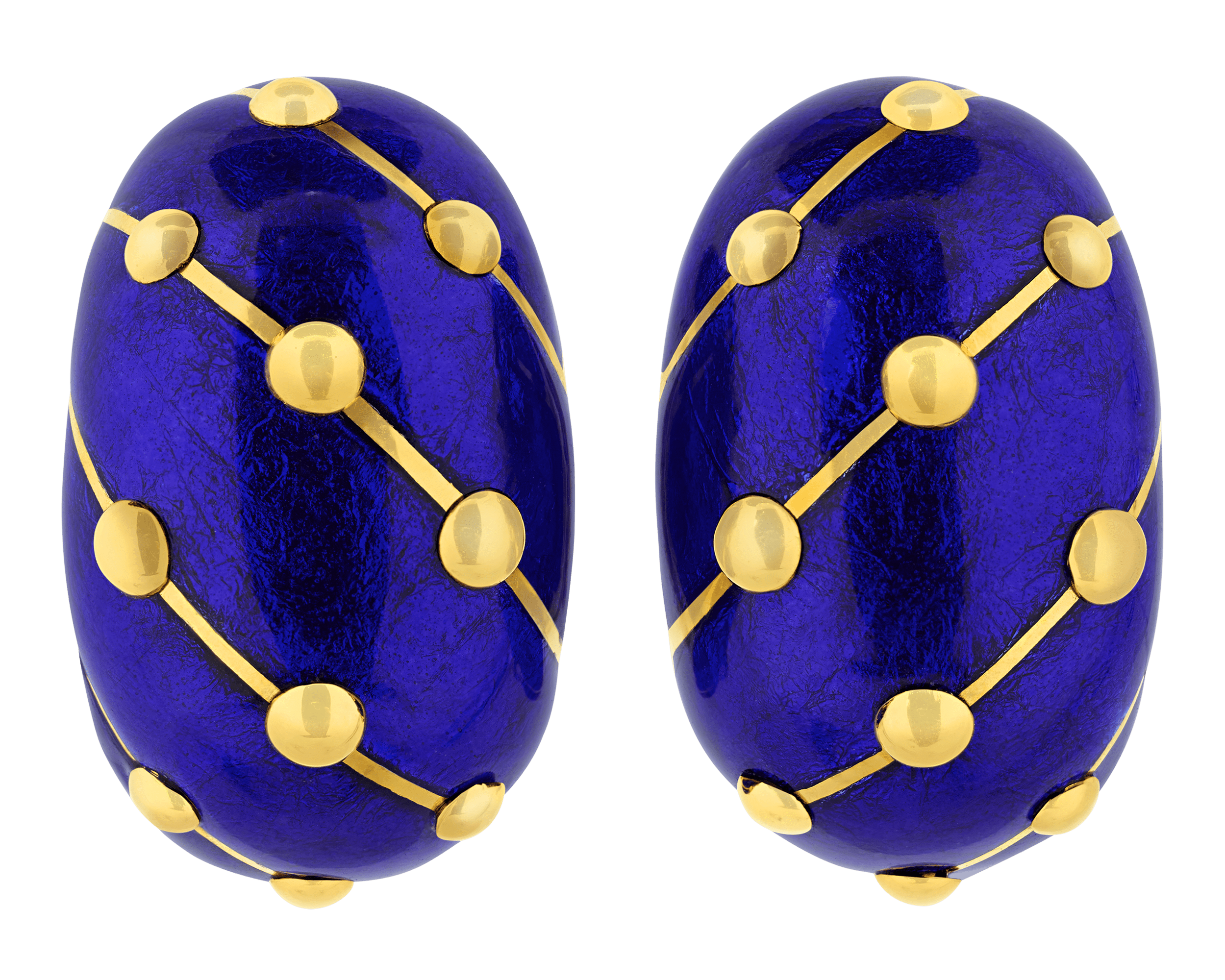 Tiffany & Co. Blue Enamel Earrings by Jean Schlumberger