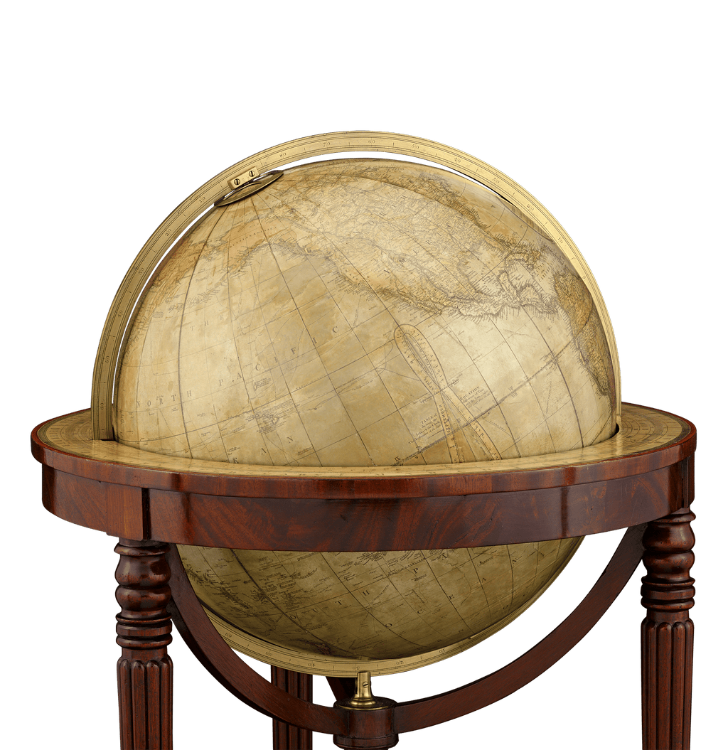 William IV 21-Inch Terrestrial and Celestial Floor Globes by J. W. Cary