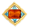 Ron McNamer Citrine and Topaz Brooch