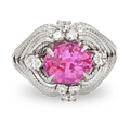 Padparadscha Sapphire Ring, 3.43 Carats