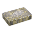 Russian Silver, Gold and Niello Topographical Snuff Box