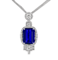 Tanzanite Pendant Necklace, 25.74 Carats