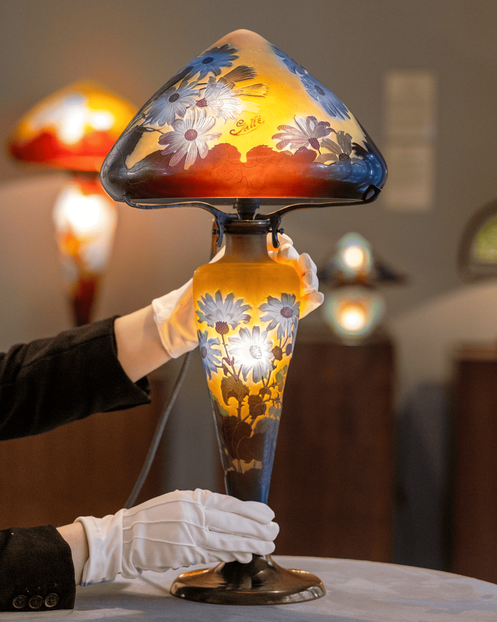 Gallé Cameo Glass Table Lamp