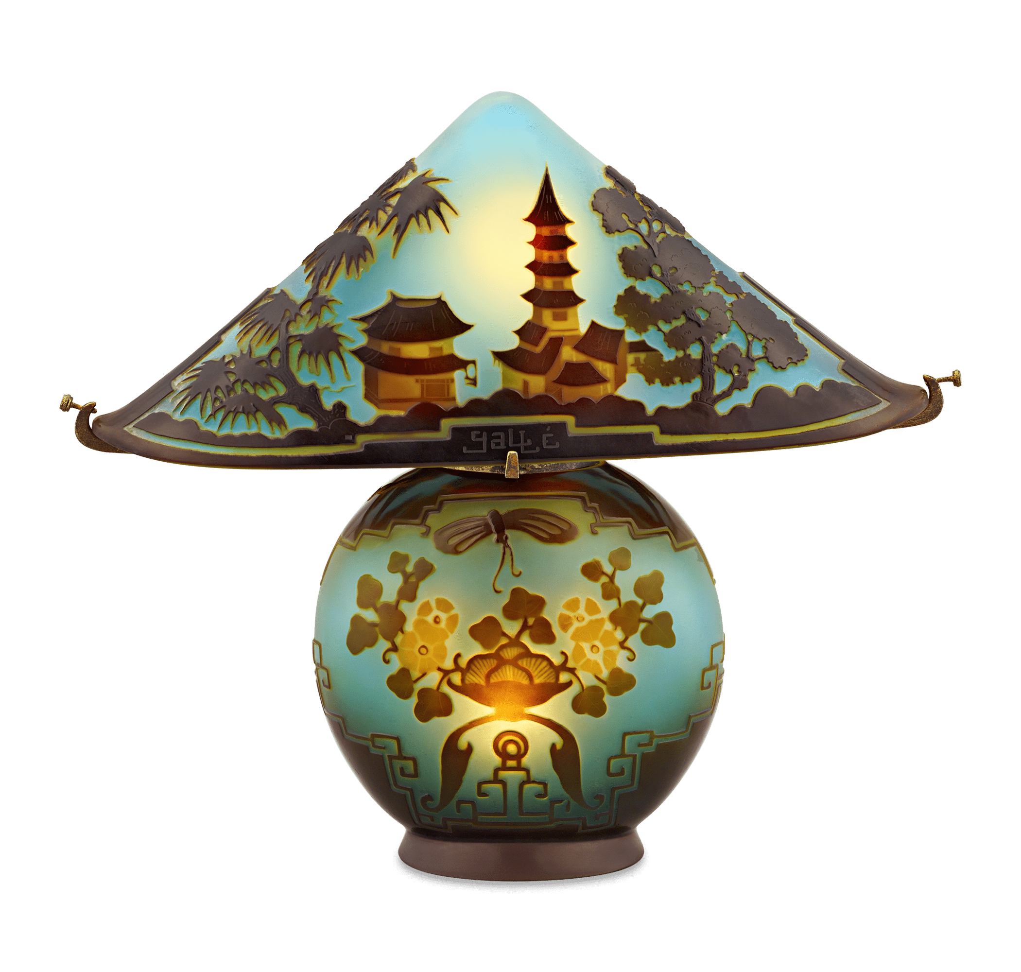 Pagoda Lamp by Émile Gallé