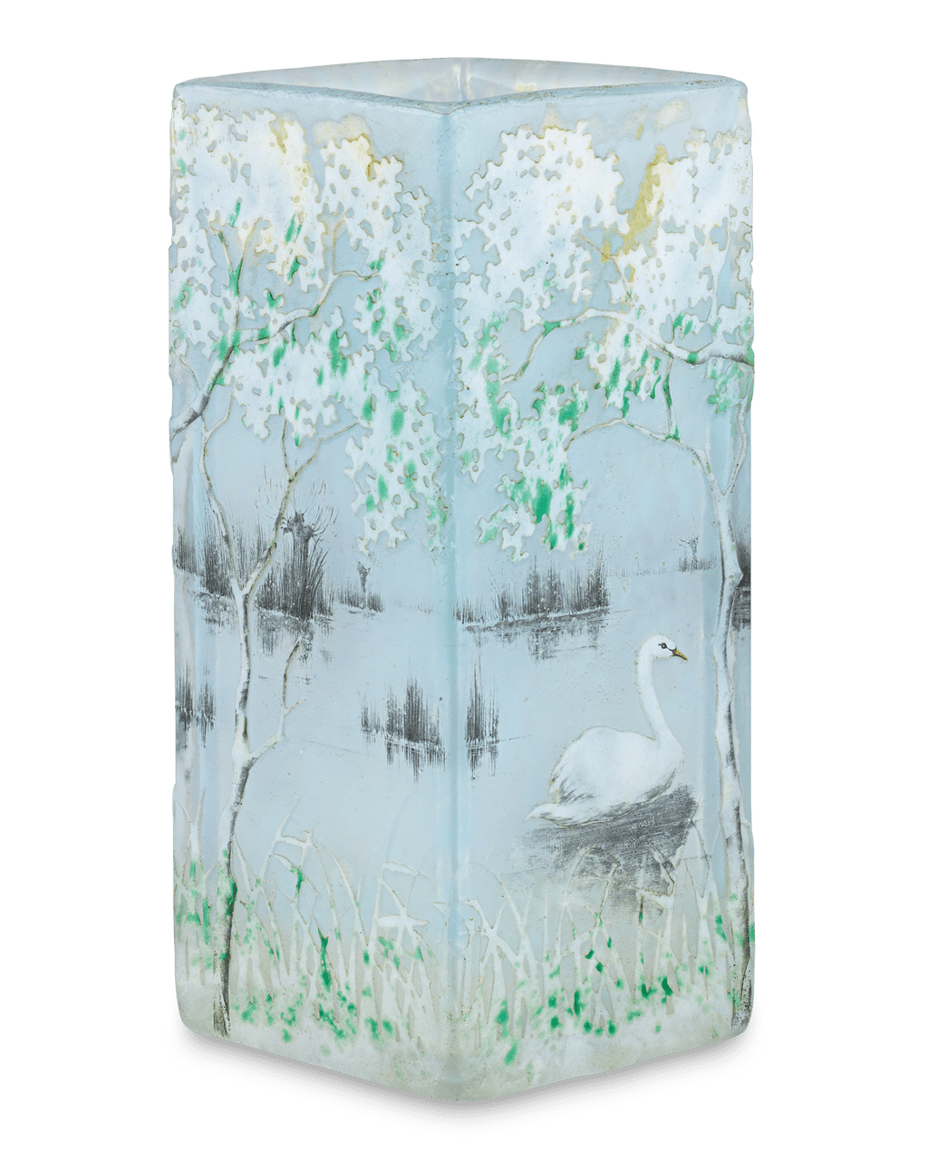 Swan Glass Vase by Daum Nancy