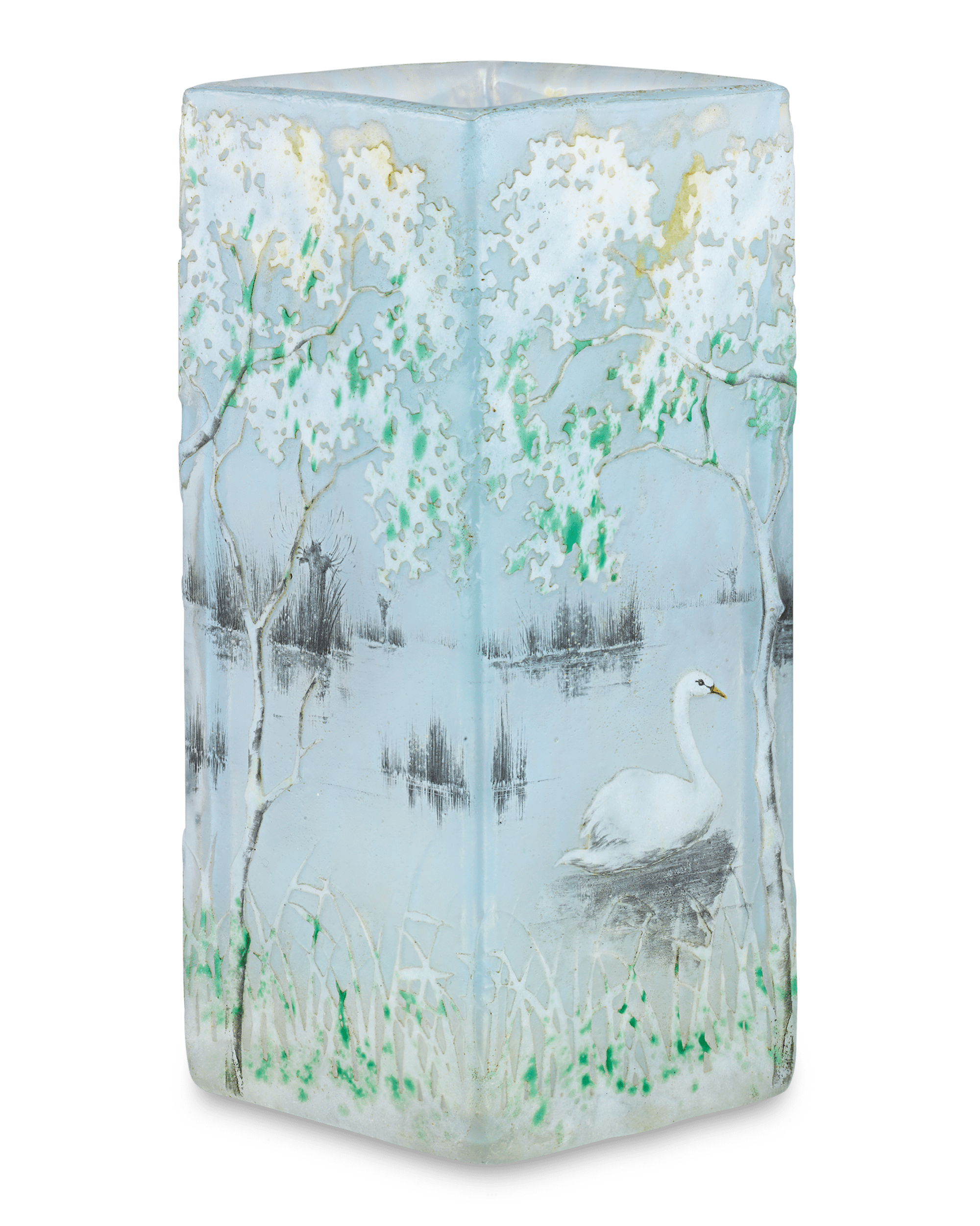 Swan Glass Vase by Daum Nancy