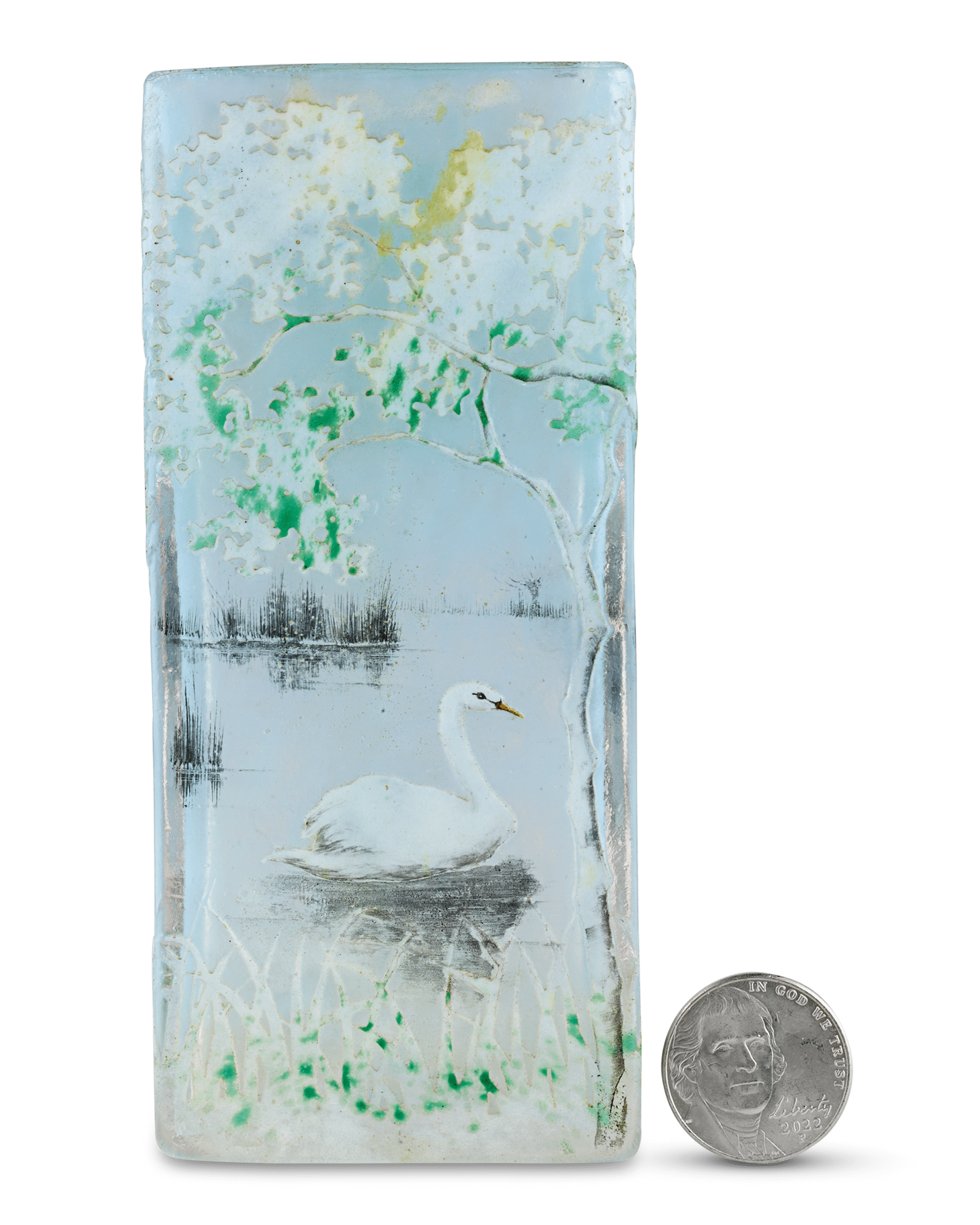 Swan Glass Vase by Daum Nancy