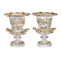 Glass and Silver Gilt Wine Coolers by Hunt & Roskell
