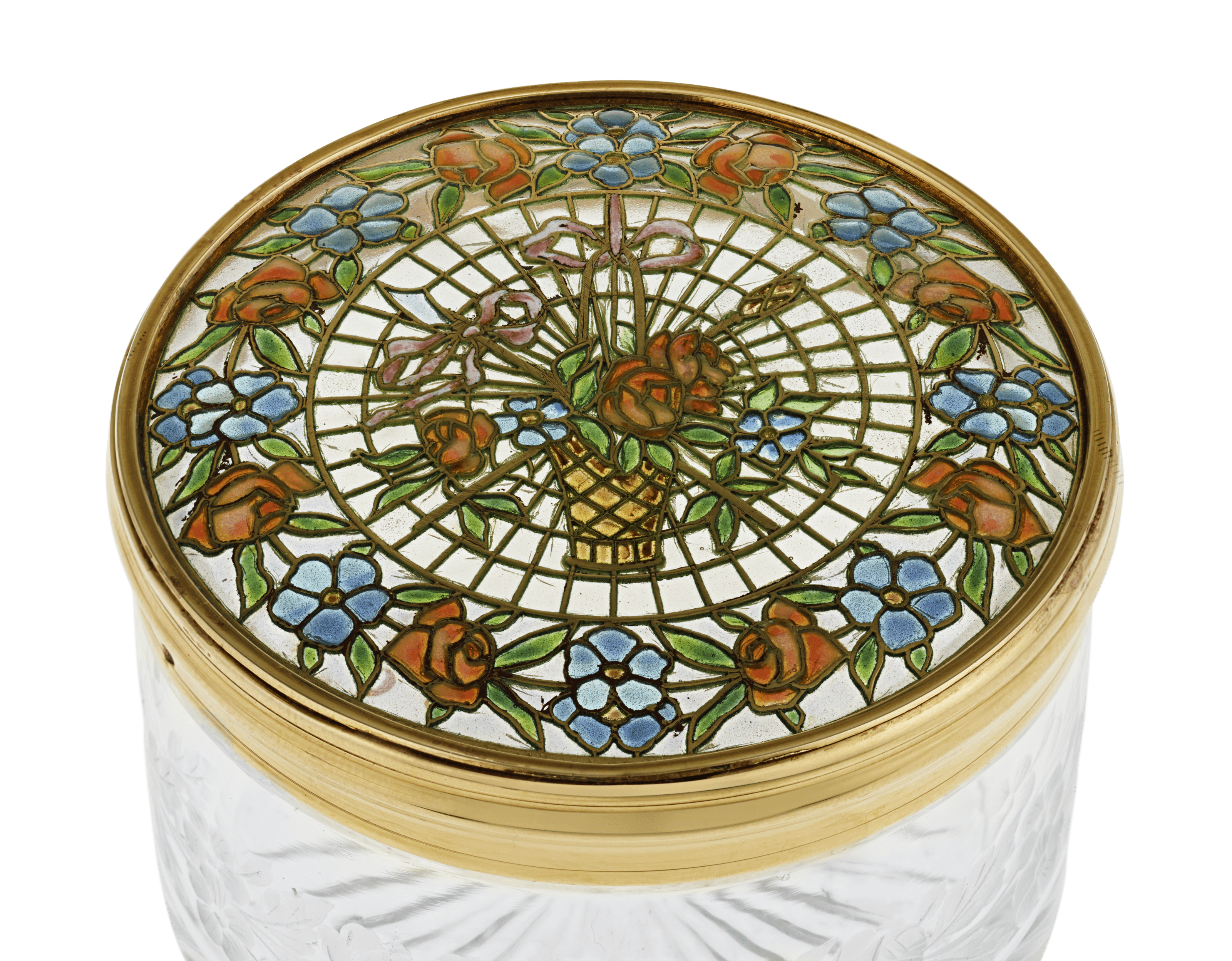 Plique-à-jour Enamel and Glass Box