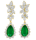 Emerald and Diamond Drop Earrings