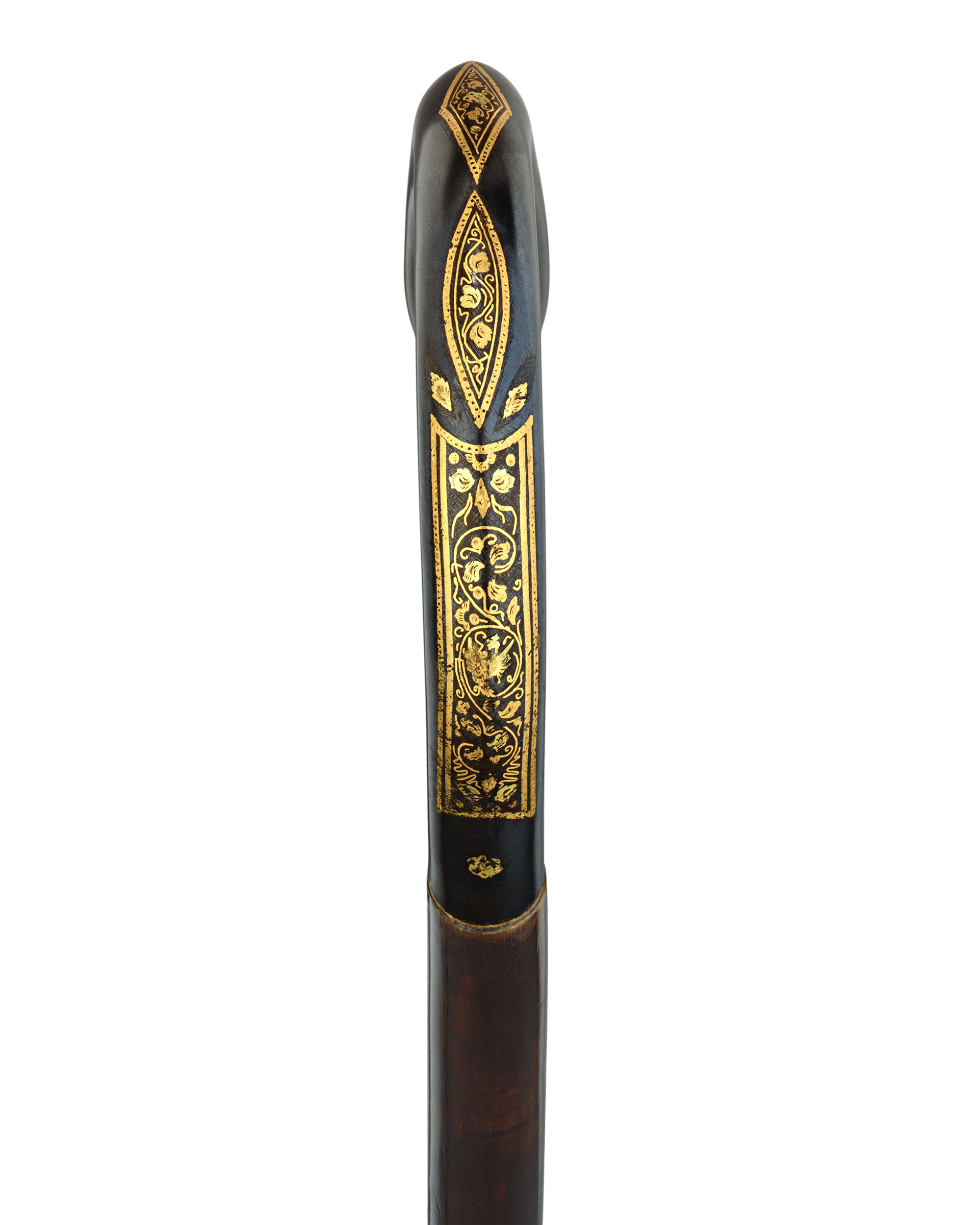 Toledo Crutch Knob with Engraved Flowers