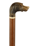 Carved Horn Dog Knob Cane