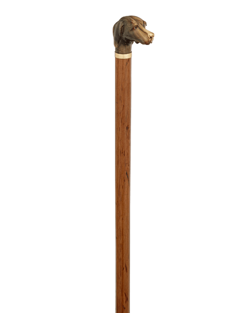 Carved Horn Dog Knob Cane
