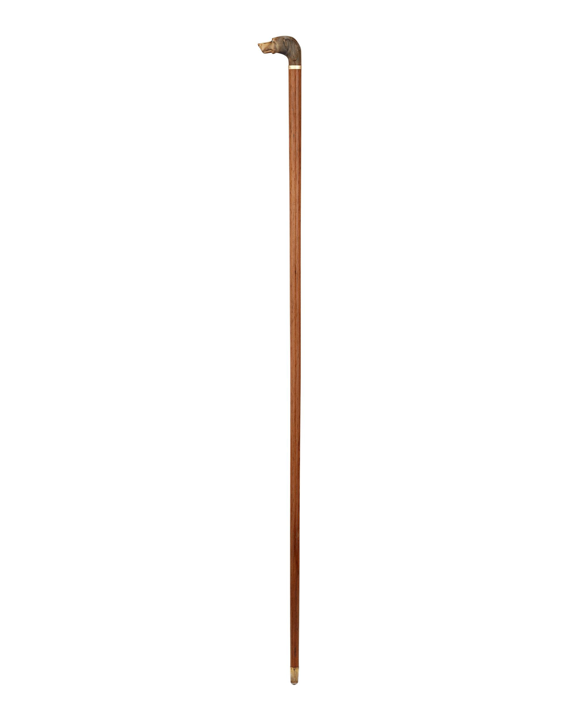Carved Horn Dog Knob Cane