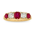 Untreated Burma Ruby and Diamond Ring