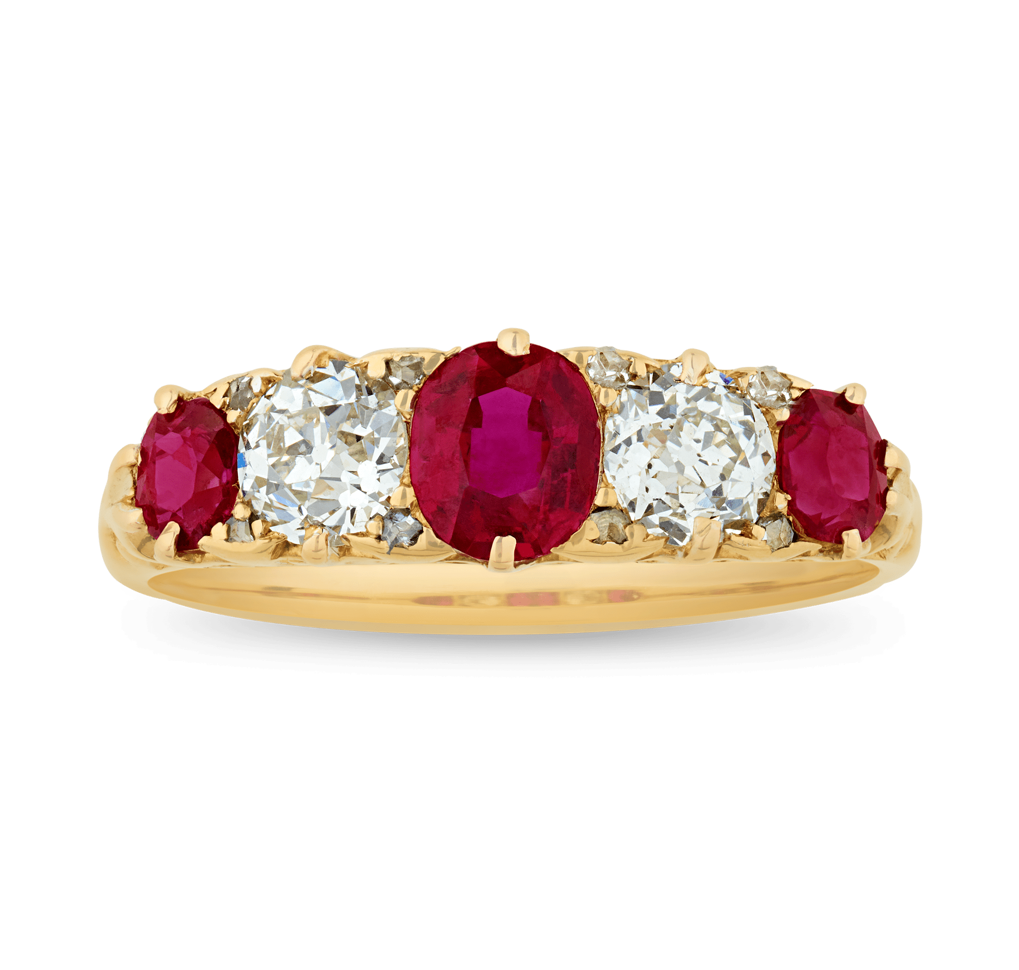 Untreated Burma Ruby and Diamond Ring