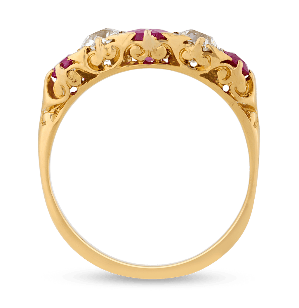 Untreated Burma Ruby and Diamond Ring