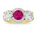 Unheated Burma Ruby and Diamond Ring