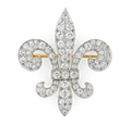Diamond Fleur-de-lis Brooch