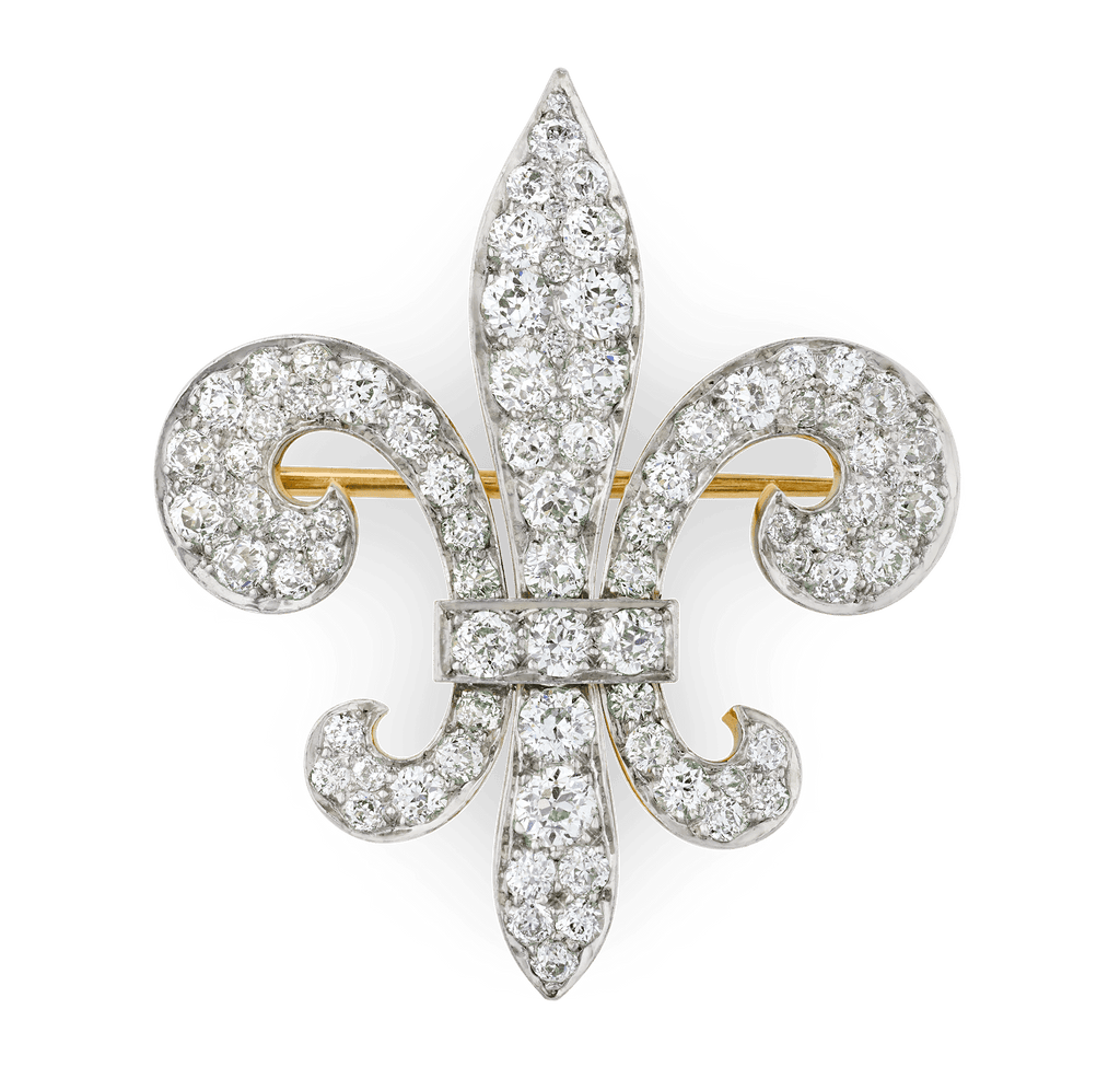 Diamond Fleur-de-lis Brooch