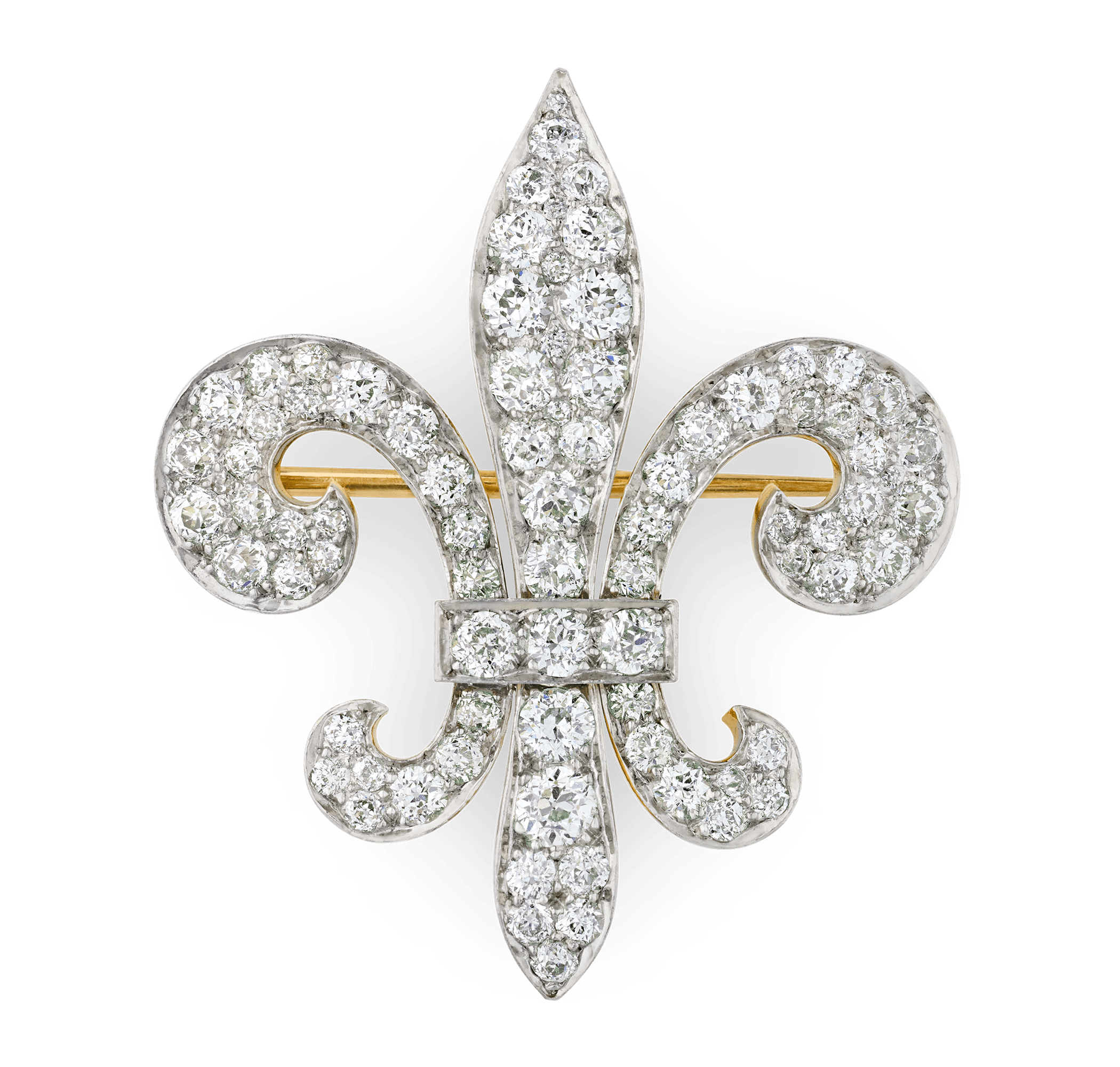 Diamond Fleur-de-lis Brooch