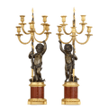 Louis XVI Bronze Ormolu Candelabra with Putti