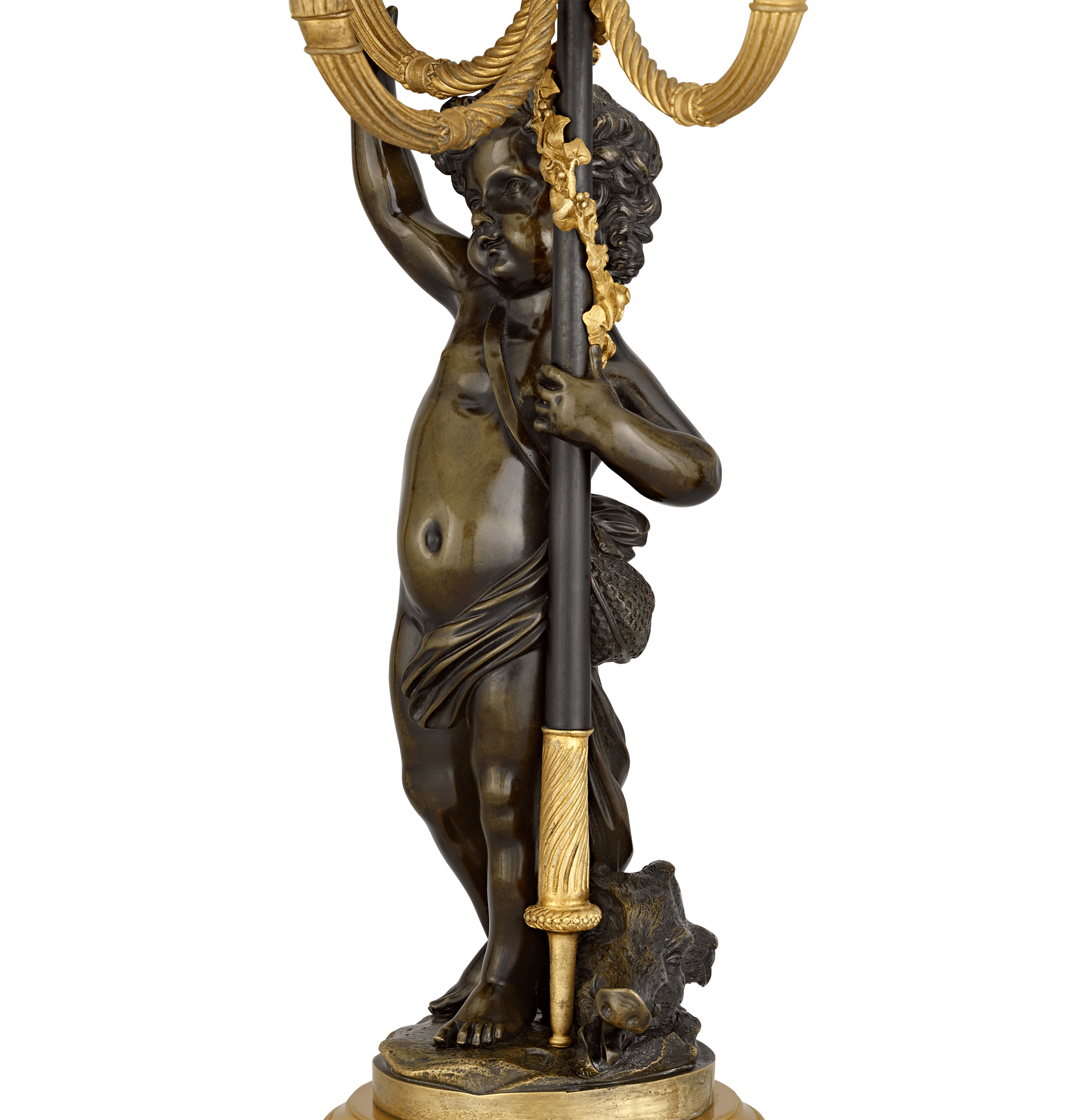 Louis XVI Bronze Ormolu Candelabra with Putti