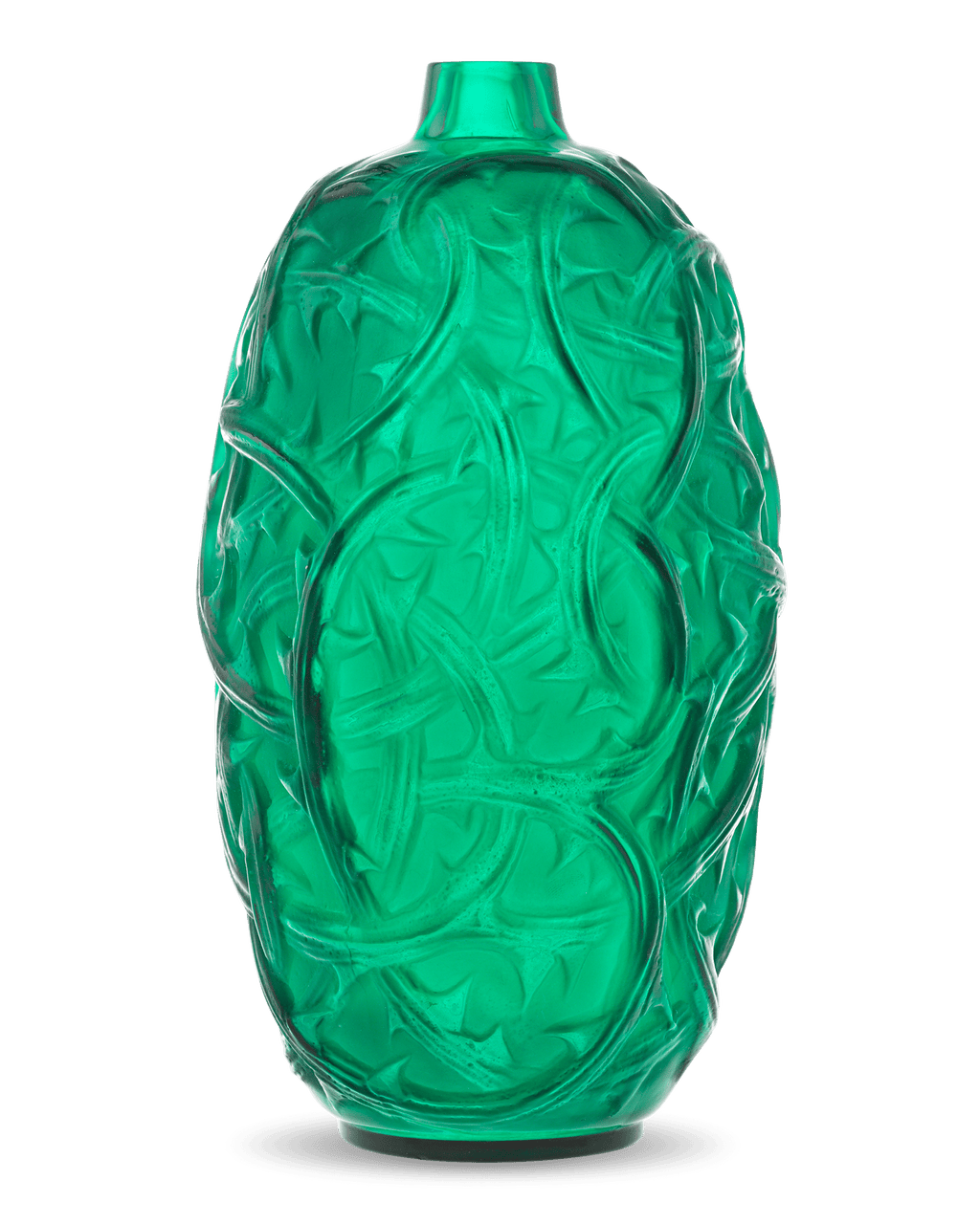 Green Ronces Vase by René Lalique