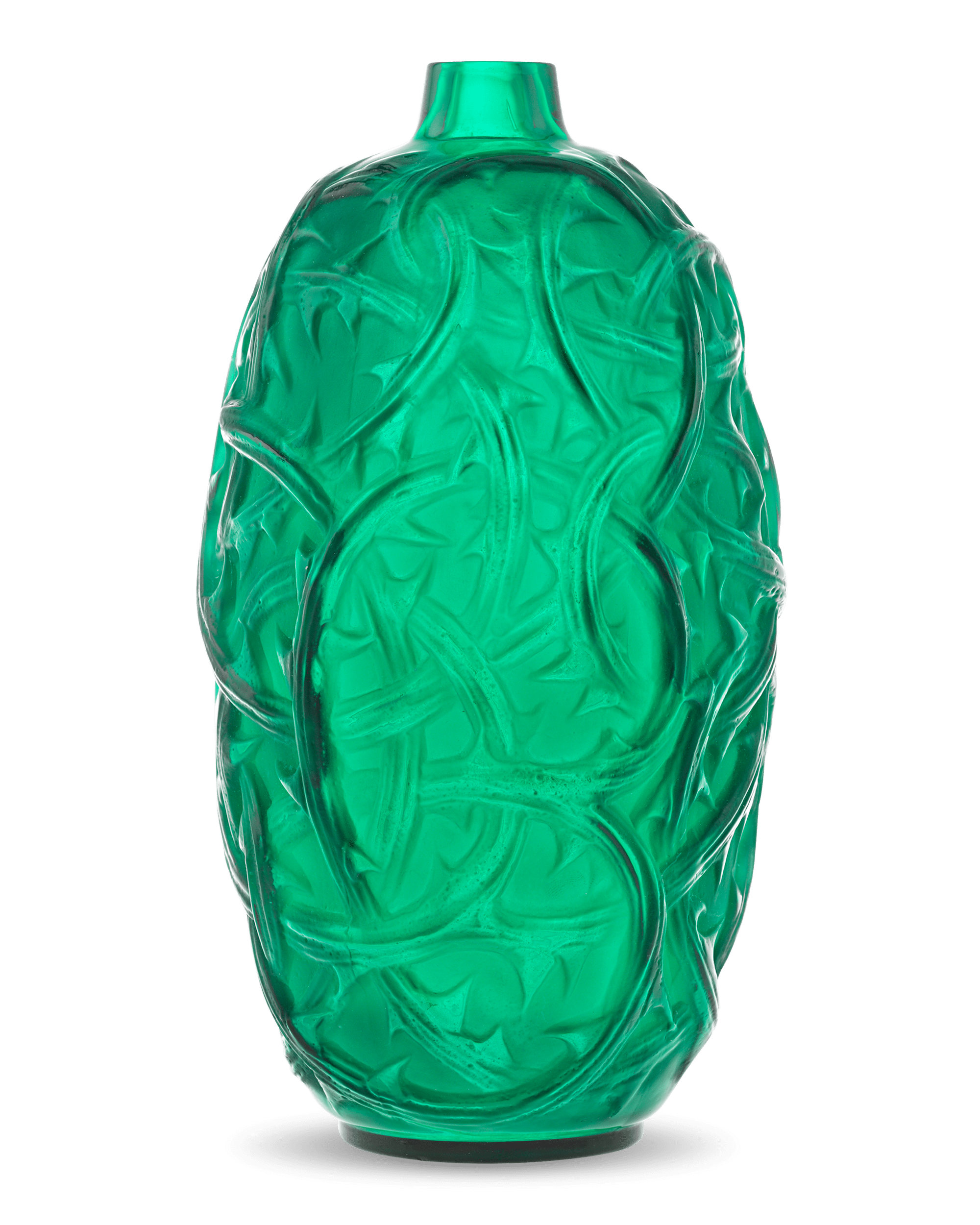 Green Ronces Vase by René Lalique