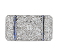 Art Deco Diamond and Sapphire Pendant Brooch