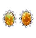 Fire Opal Earrings, 13.40 Carats