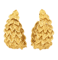 18K Gold Stylized Leaf Earrings