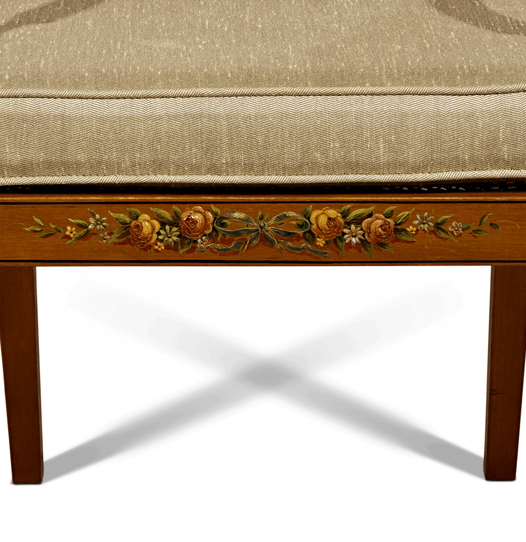 Pair of Edwardian Satinwood Cane Chairs