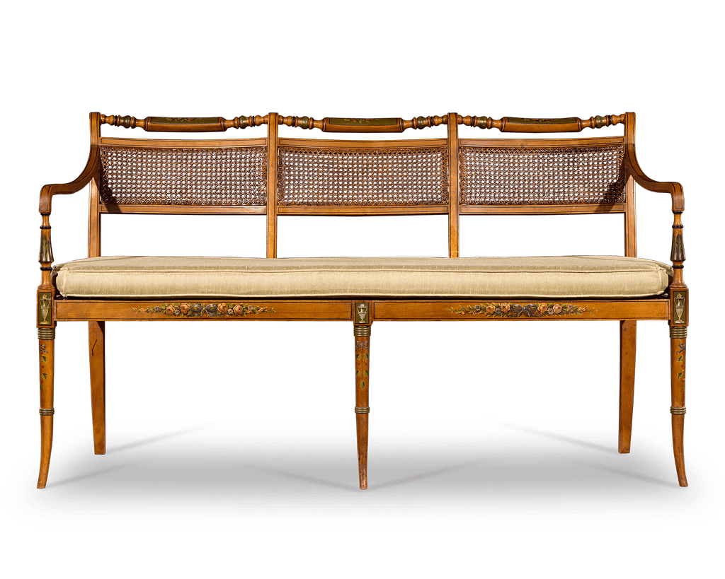Edwardian Satinwood Settee