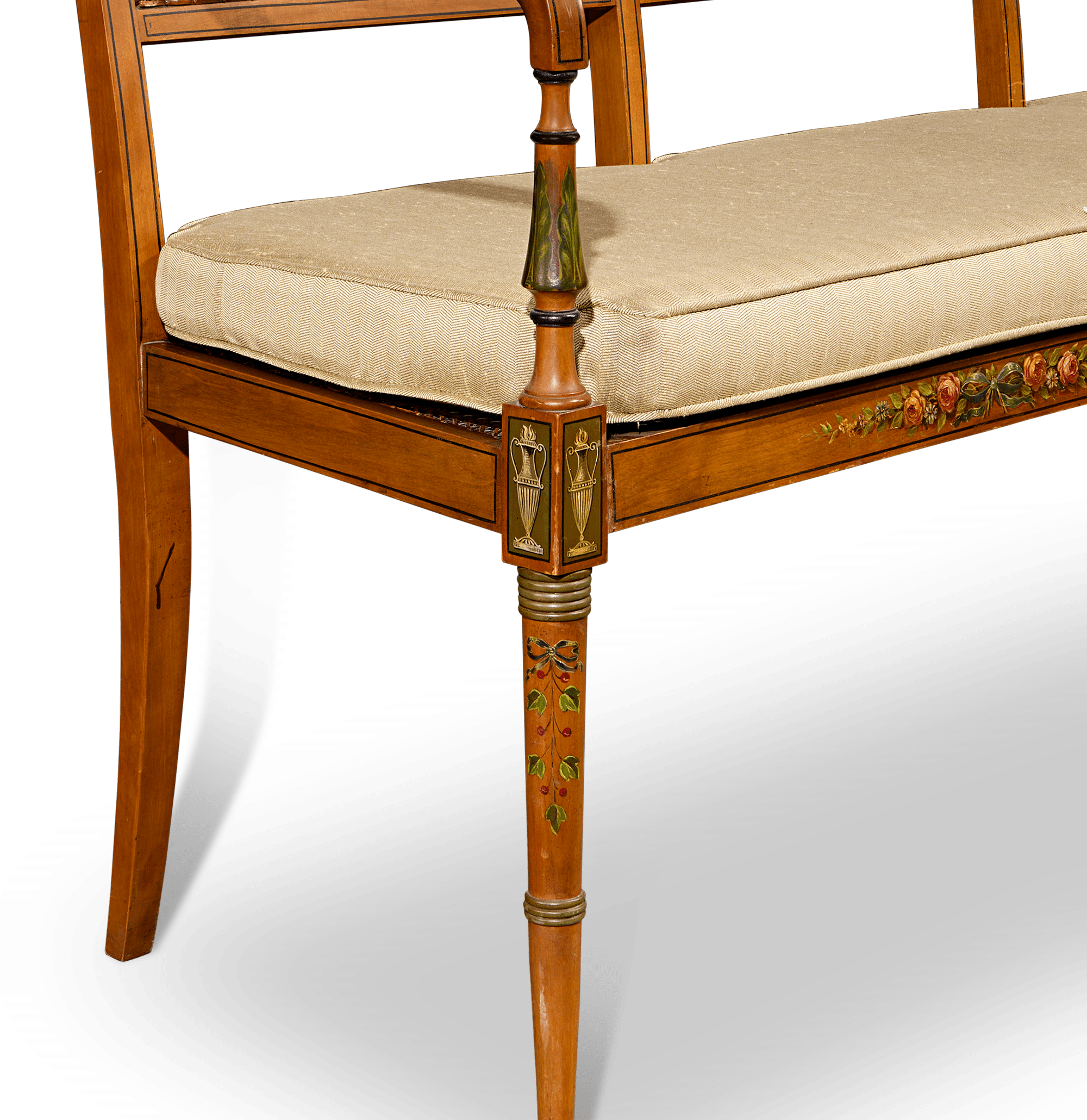 Edwardian Satinwood Settee