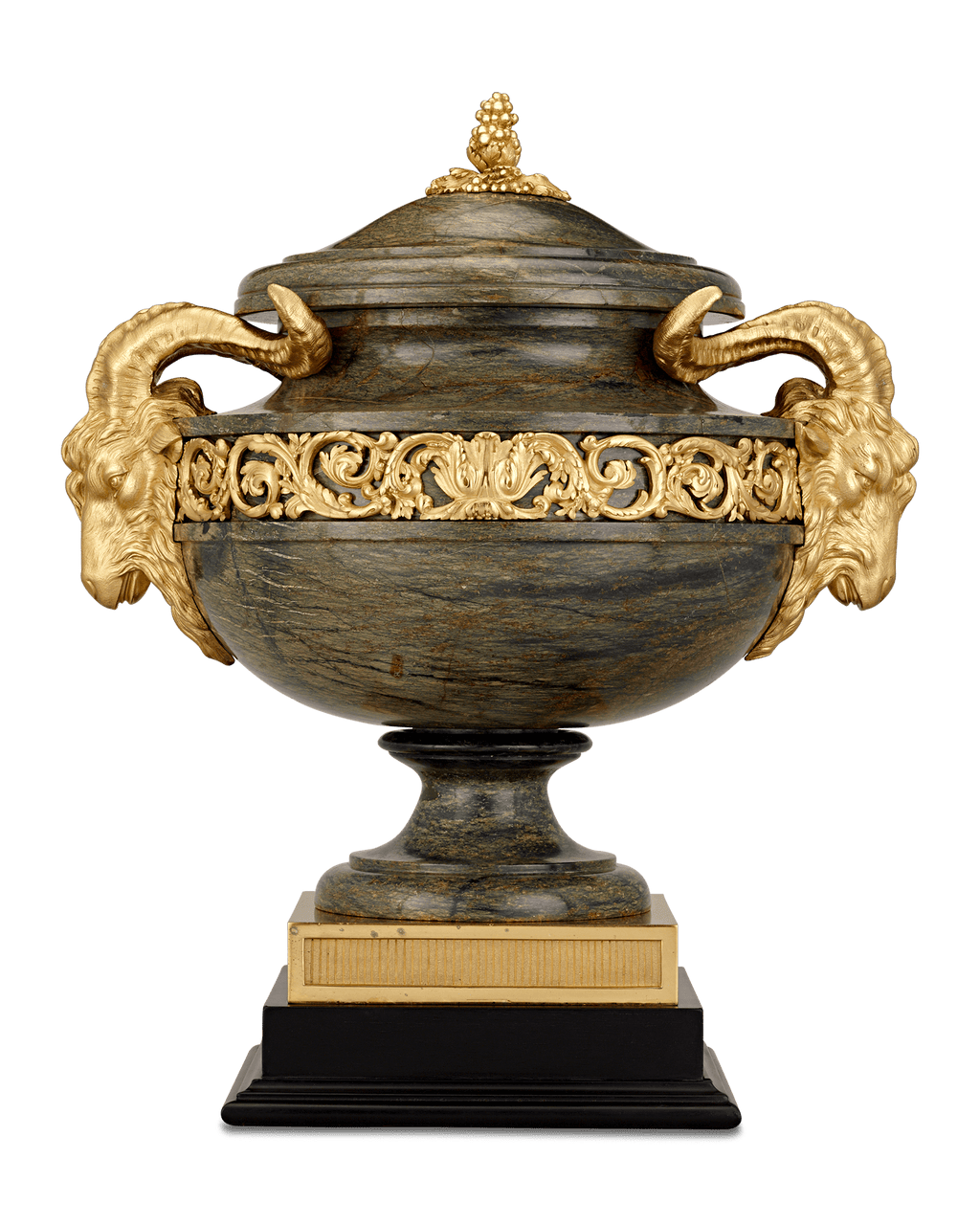 19th-Century Gilt Bronze & Egitto Serpentino Urn After Pierre Gouthière